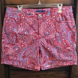 Bandolino Red & Blue Amy Shorts 5” Inseam Size 10